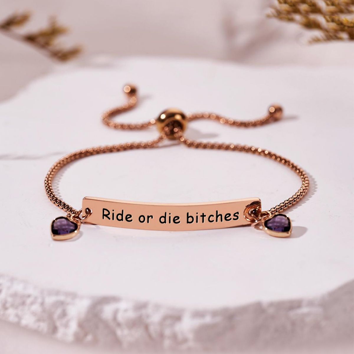 For Friend/Sister/ Bestie - Personalized Birthstones Heart Bracelet