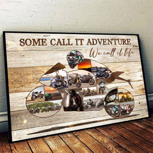 Personalized Sport Bike Doing A Wheelie Photo Collage Canvas Poster,Motorcycle Gift