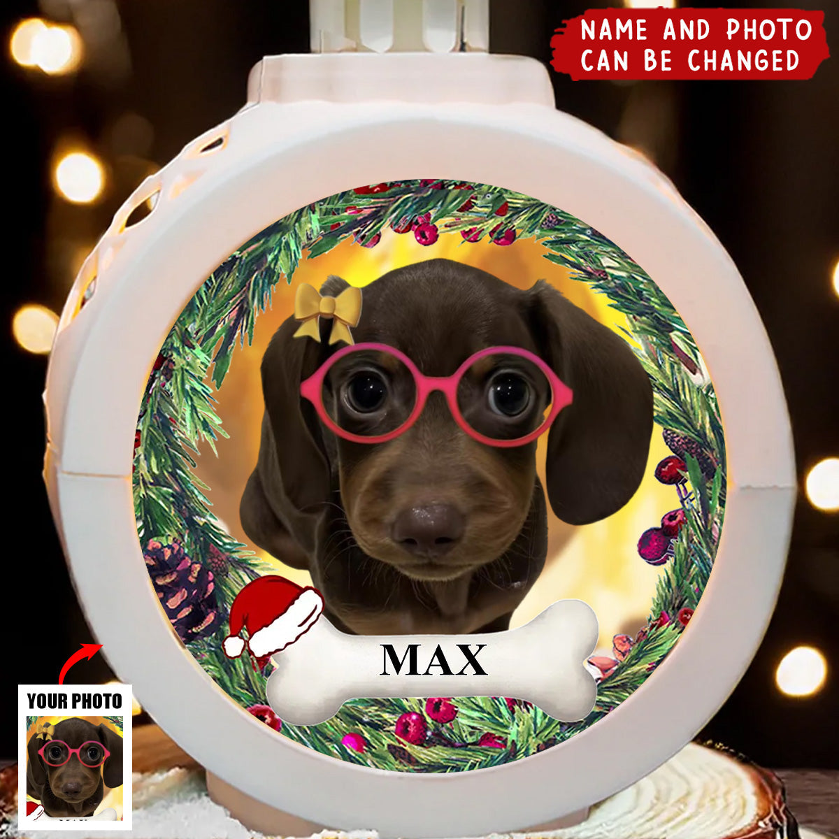 Custom Photo Your Furry Friend Always Lights Up Your Day - Dog & Cat Personalized Candlelight Lantern Ornament