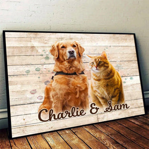 Personalized Pet Portrait Wall Art Poster, Multiple Pet Portrait