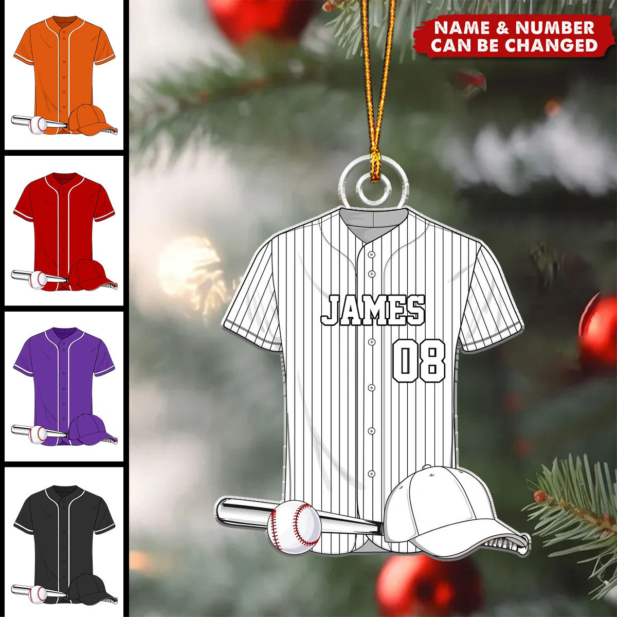 Baseball Shirt Personalized Acrylic Ornament