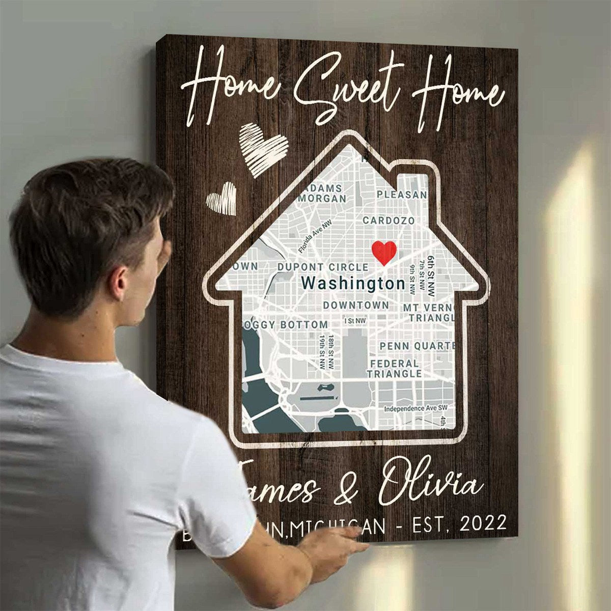 Personalized Our First Home Custom Map Poster, Best Housewarming Gifts, Gifts for New Homeowners, New House Gifts