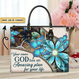 God Has An Amazing Plan For Your Life - Personalized Leather bag with Your Name