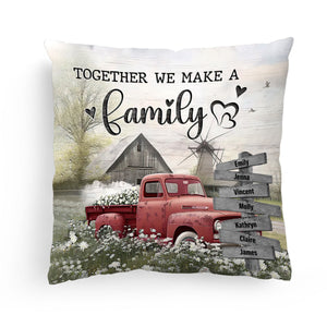 Family Farmhouse Personalized Gift Old Truck Pillow