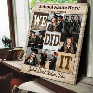 Personalized We Did It Graduation Photo Canvas Poster, Graduation Gifts