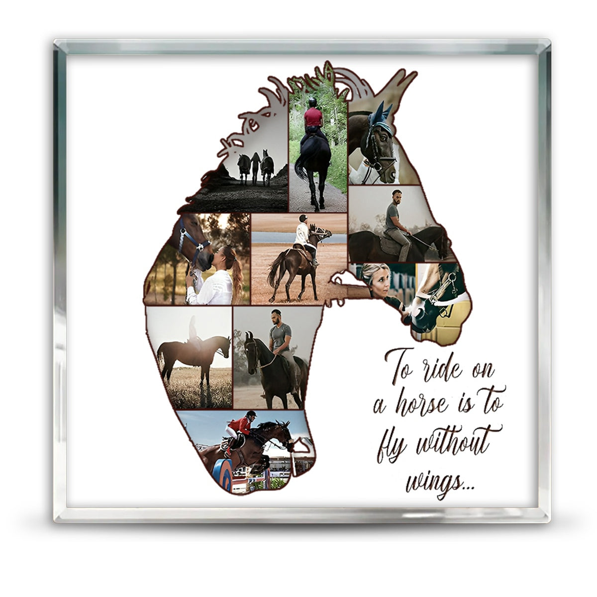 Horse Collage Photo Personalized  Acrylic Plaque Gift For Horse Riders, Horse Lover