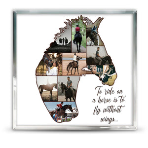 Horse Collage Photo Personalized  Acrylic Plaque Gift For Horse Riders, Horse Lover