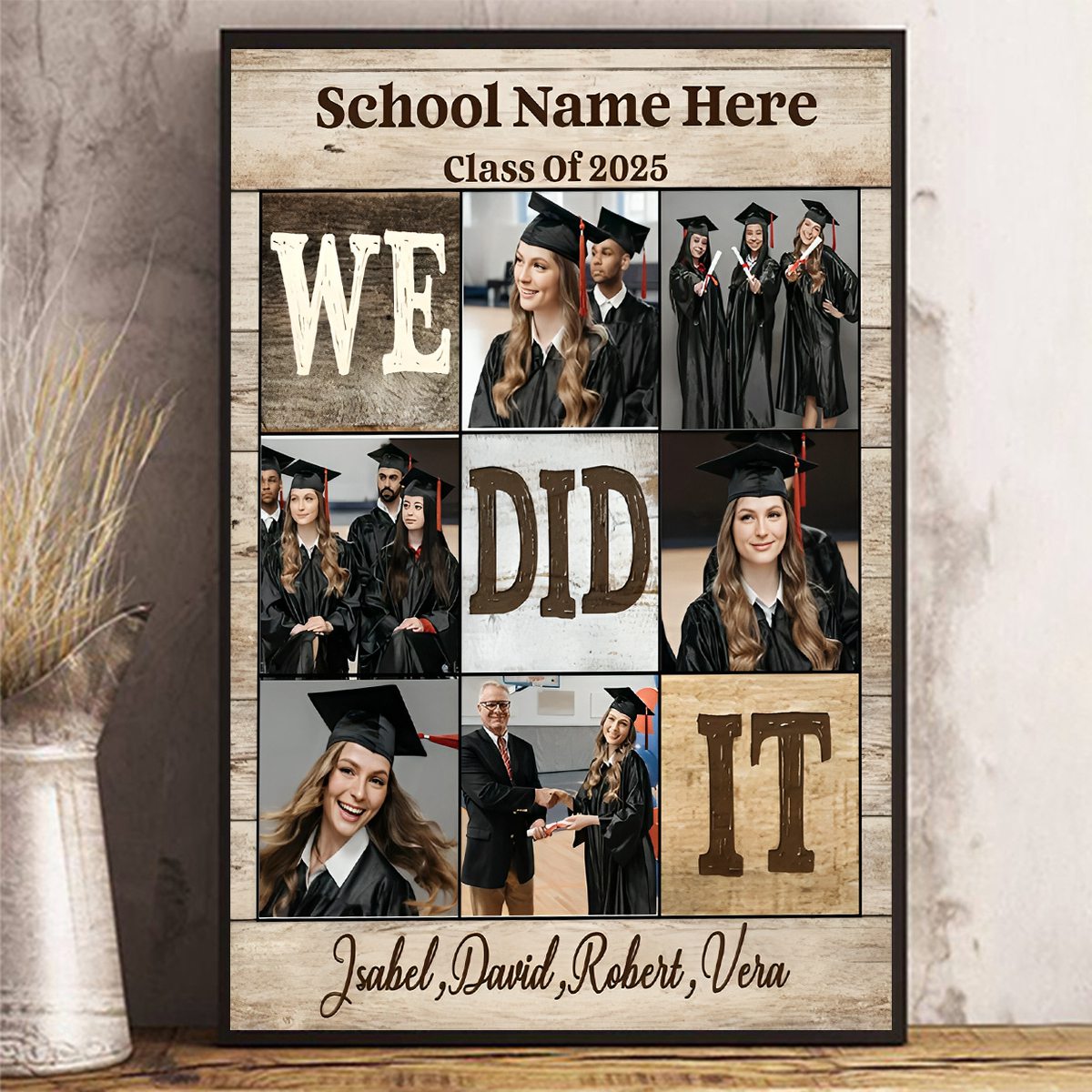 Personalized We Did It Graduation Photo Canvas Poster, Graduation Gifts