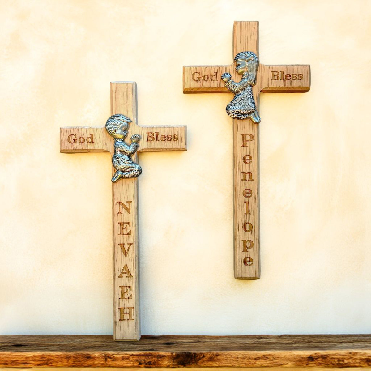 Personalized Wood Cross-Bless For Boys and Girls