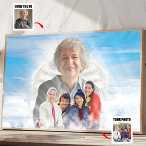 Personalized Family Portrait-Add Deceased Loved One With Angel Wings