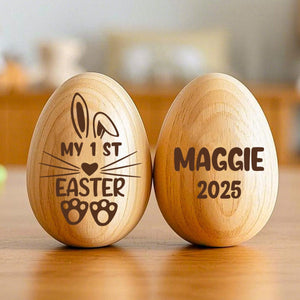 Personalized Easter Wooden Egg with Name,Musical egg shaker