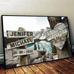 Personalized Multi Landscape Couple Gift Canvas Poster, All Of Me Loves All Of You, Valentines Day Sign