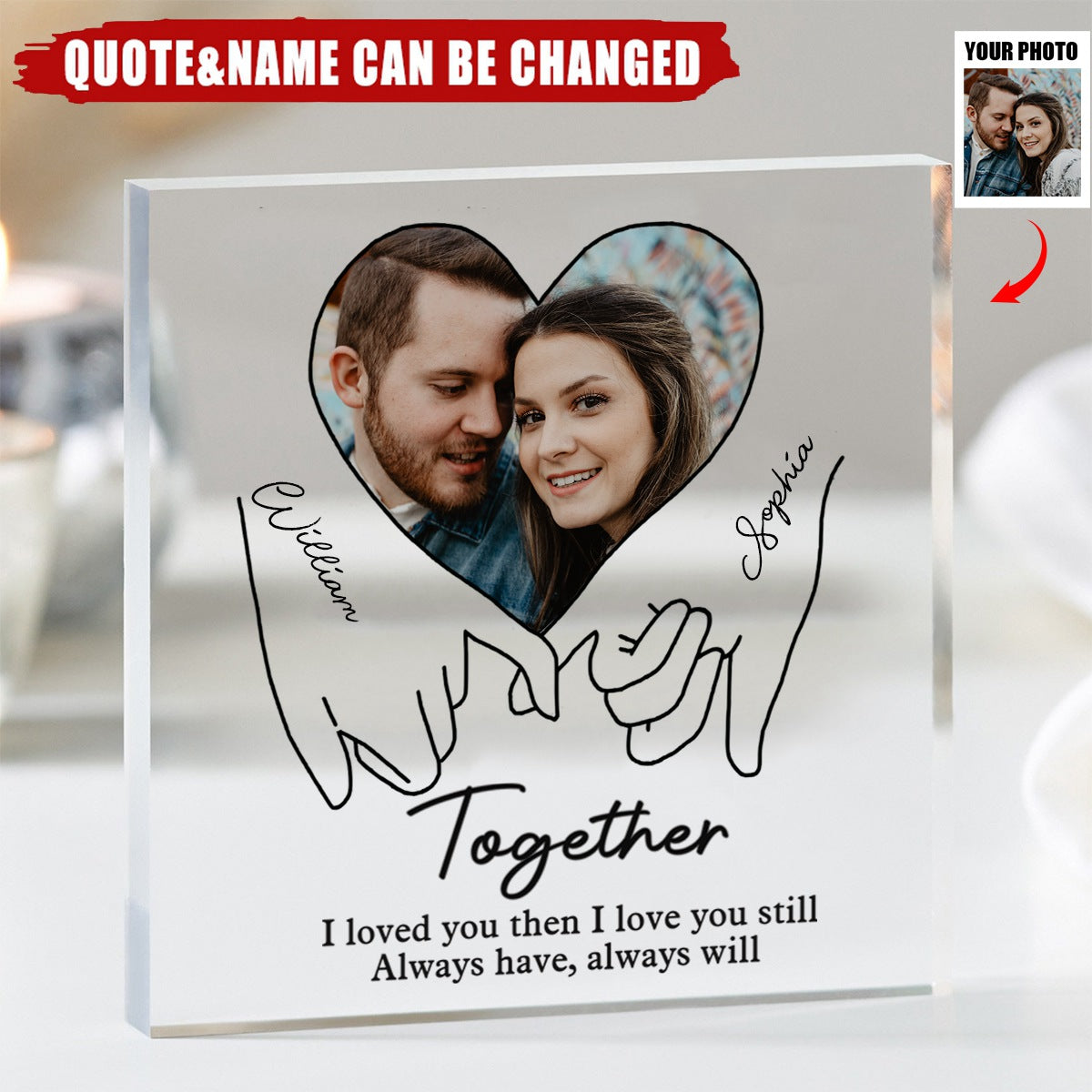 I love you forever & always-Couple Personalized Acrylic Plaque