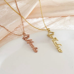 Personalized graduation name necklace, mortarboard necklace