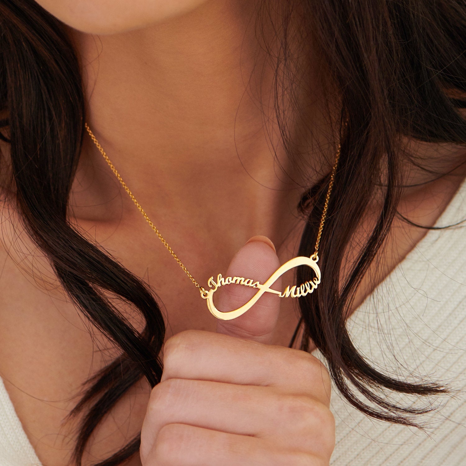 Personalized Infinity Name Necklace - Two Name Necklace