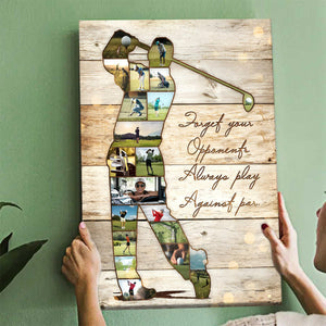 Personalized Golfer Photo Collage Poster,Golf Coach Gift, Gift For Golf Lovers