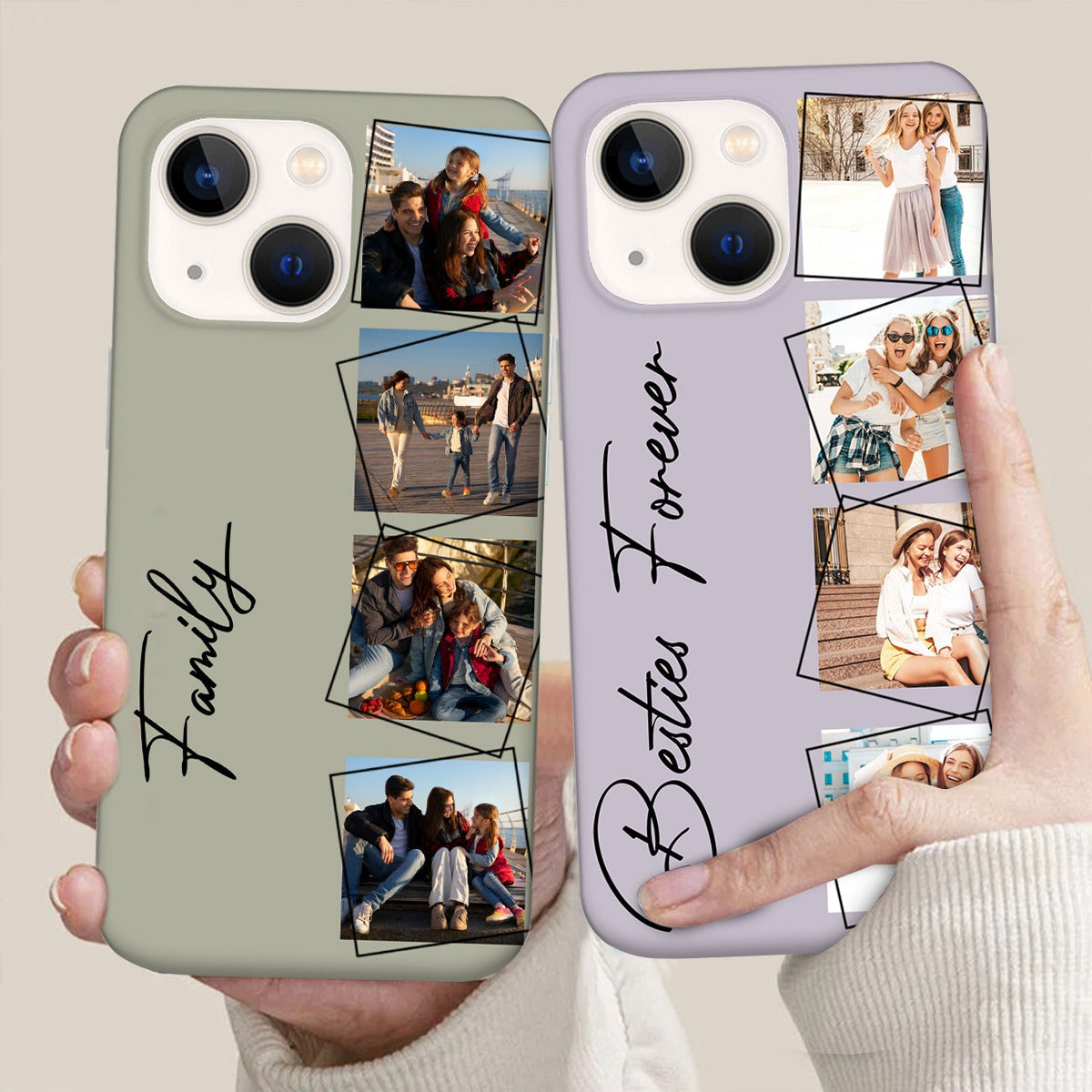 Custom Photo Your Loved Ones - Personalized Clear Phone Case-Gift For Couples, Family BFF Best Friends, Besties