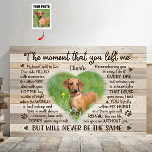 Personalized Photo Dog Memorial Gifts, Waiting At The Door Dog Memorial Canvas