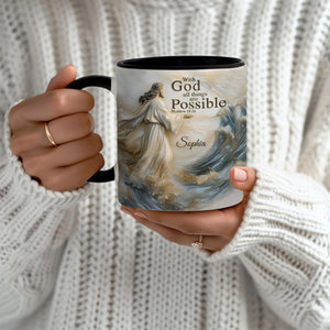 With God All Things Is Posible - Personalized Christian Accent Mug