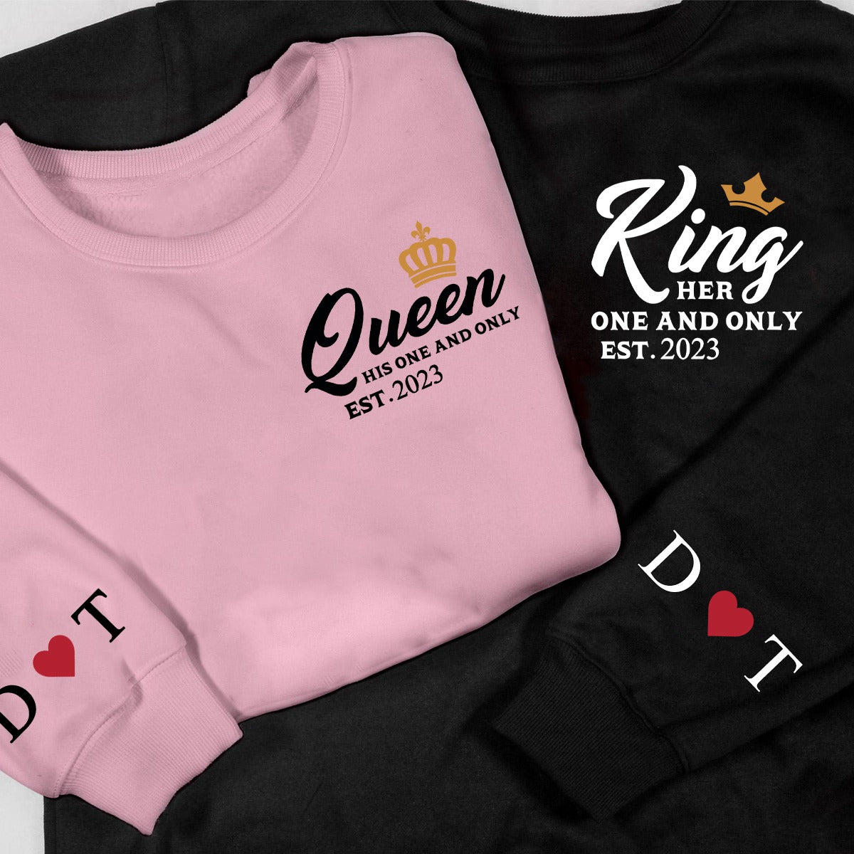 King And Queen Couple, Personalized Sweatshirt,Gift for Couple