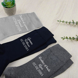 Personalized Dark Navy Groom, Best Man Socks