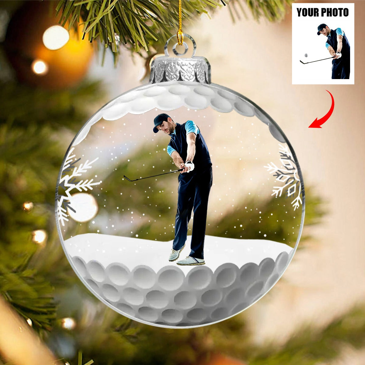 Custom Photo For The Love Of The Game - Personalized Ornament