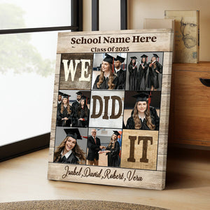 Personalized We Did It Graduation Photo Canvas Poster, Graduation Gifts