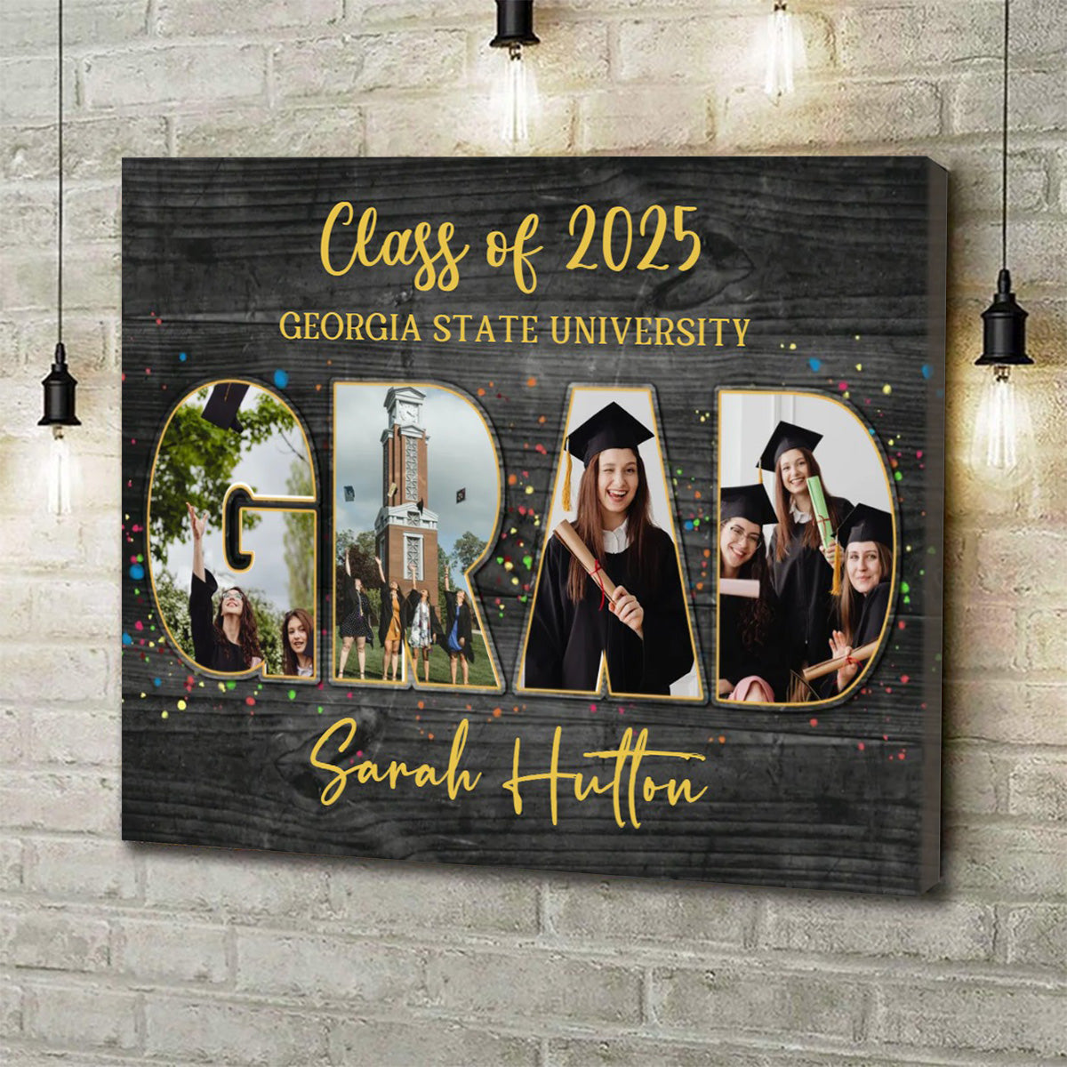 Personalized Grad Photo Collage Canvas Poster,Graduation Gifts,Class Of 2025