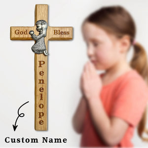 Personalized Wood Cross-Bless For Boys and Girls