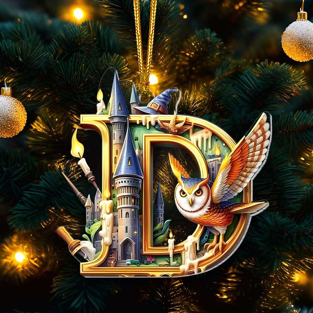 Magic Castle Owls And Wizards Personalized Christmas Acrylic Ornament