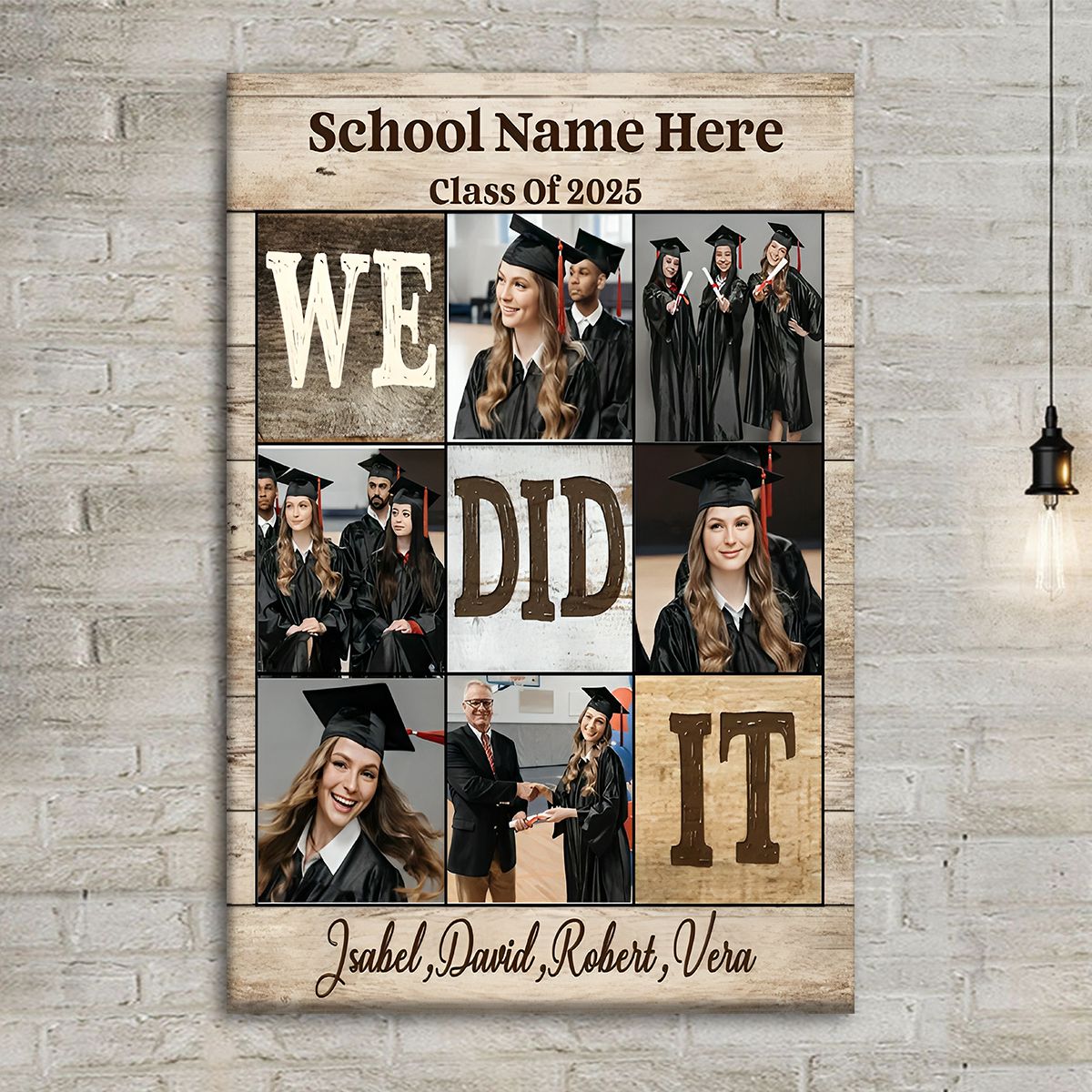 Personalized We Did It Graduation Photo Canvas Poster, Graduation Gifts