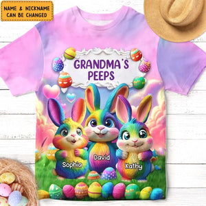 Personalized Easter Gift Rainbow Bunny Grandma's T-Shirt