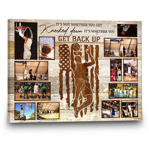 Personalized Basketball Photos Canvas, Basketball Coach Basketball Player Gift