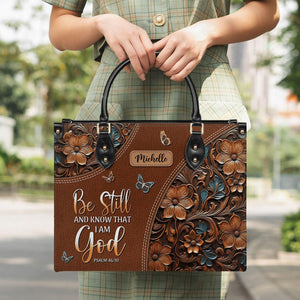 Personalized Blessed is the one who trusts in the Lord-Bible Verse Leather Bag