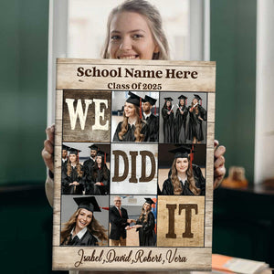 Personalized We Did It Graduation Photo Canvas Poster, Graduation Gifts