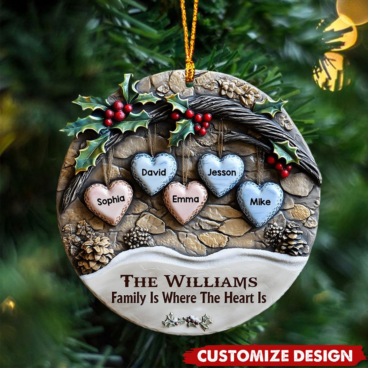 Merry Christmas - Personalized Family Love Christmas Acrylic Ornament