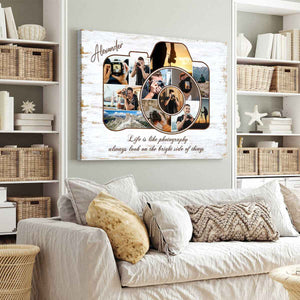 Gifts for Photographers, Unique Cameraman Personalized Photos Collage Canvas Poster