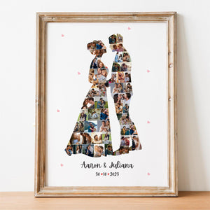 Personalized Couples Photo Collage Canvas Poster, Valentine’s Day Gift, Anniversary DIY