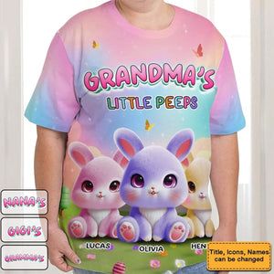 Personalized Grandma's Little Bunny Easter All-over Print T Shirt