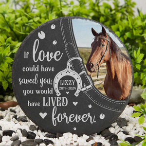 In Memory of Horse Photo Slate, Personalized Stone Slate Gift For Horse Lover