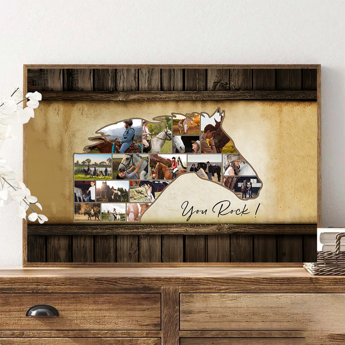 Personalized Custom Horse Picture Wall Art Gifts - Horse Photo Collage Gift For Horse Lover