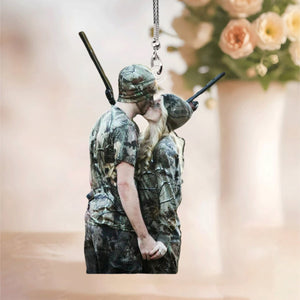 Gifts For Hunter, Hunting Couple Custom Photo Personalized Acrylic Ornament