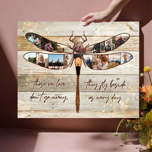 Personalized Dragonfly Photo Collage Canvas Poster Memorial Gift