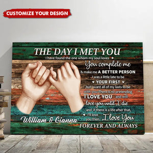 Personalized Couple Gift For Him For Her The Day I Met You Poster