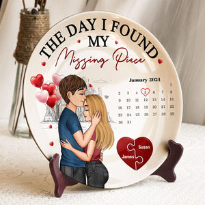 The Day I Found Missing Piece - Personalized Couple Ceramic Plate