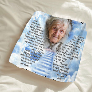 Custom Photo As I Sit In Heaven - Memorial Personalized Blanket