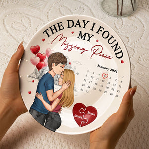 The Day I Found Missing Piece - Personalized Couple Ceramic Plate