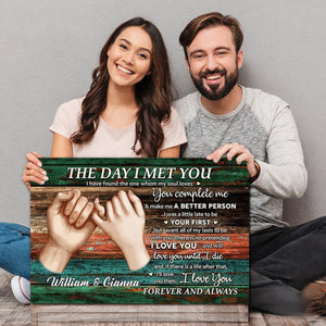 Personalized Couple Gift For Him For Her The Day I Met You Poster