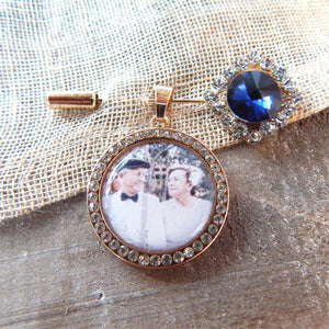 Personalized Photos & Quotes Memory Charm To Attach To Bride Bouquet Gift For Wedding