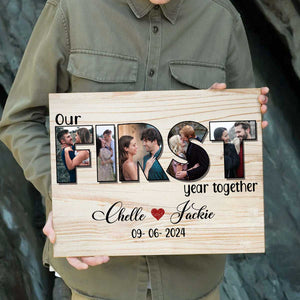 Our First Year Together Personalized Photo Collage Canvas/Poster, Valentine's Day Gifts